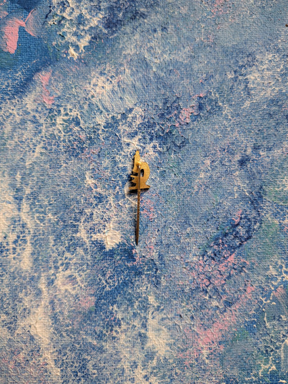 Vintage Gold-Tone Microscope Metal Lapel/Tie Stick Pin