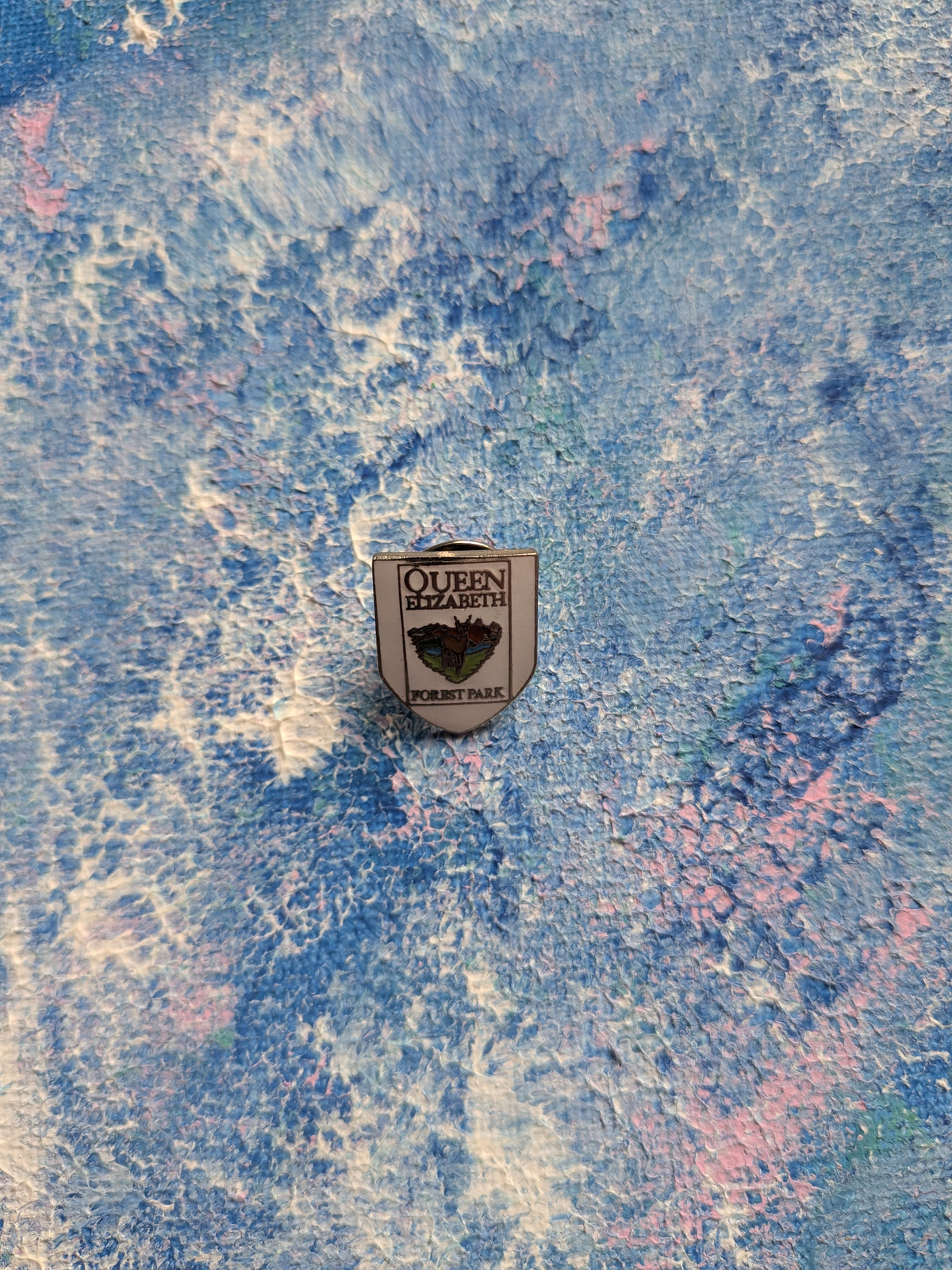 Vintage Queen Elizabeth Forest Park Enamel Pin Badge