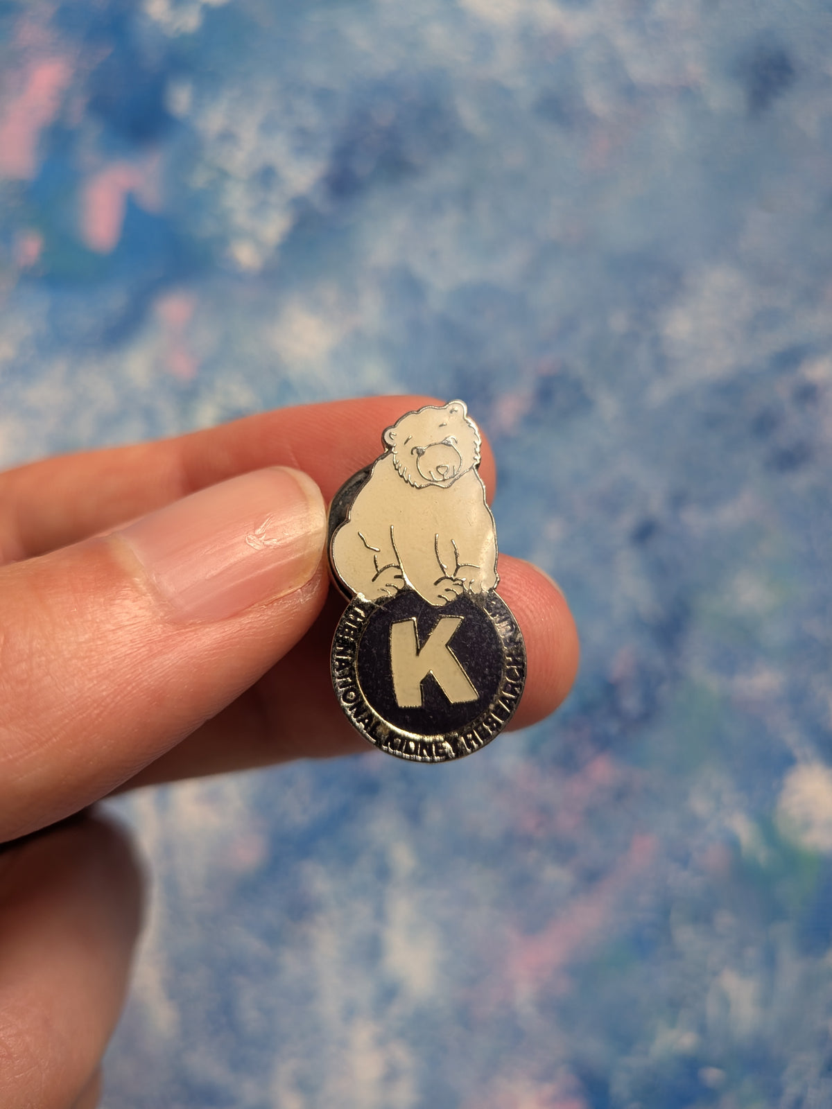Vintage National Kidney Research Fund Polar Bear Mascot Enamel Pin Badge