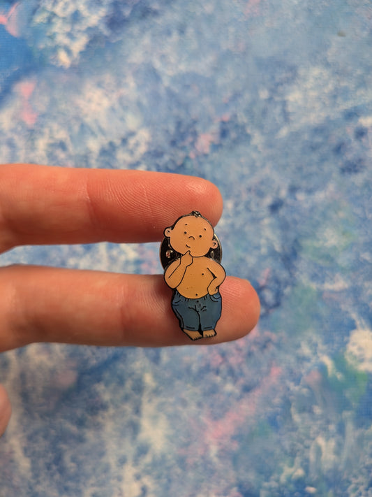 Vintage Jeans for Genes Day Baby Mascot Enamel Pin Badge - 1998