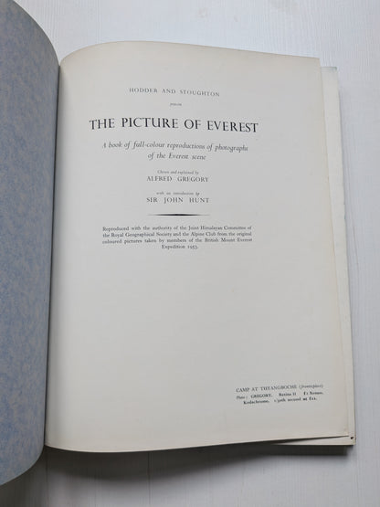 The Picture of Everest - Alfred Gregory/Sir John Hunt - 1954, Hodder & Stoughton