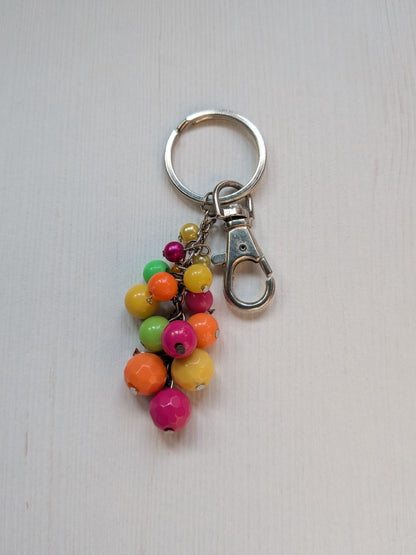 Vintage Multi-Coloured Beaded Keyring/Keychain