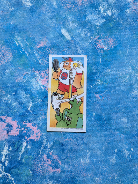 Vintage Sugar Puffs Cereal Honey Monster Crazy Games Cards No. 1 - Swingball - 1982