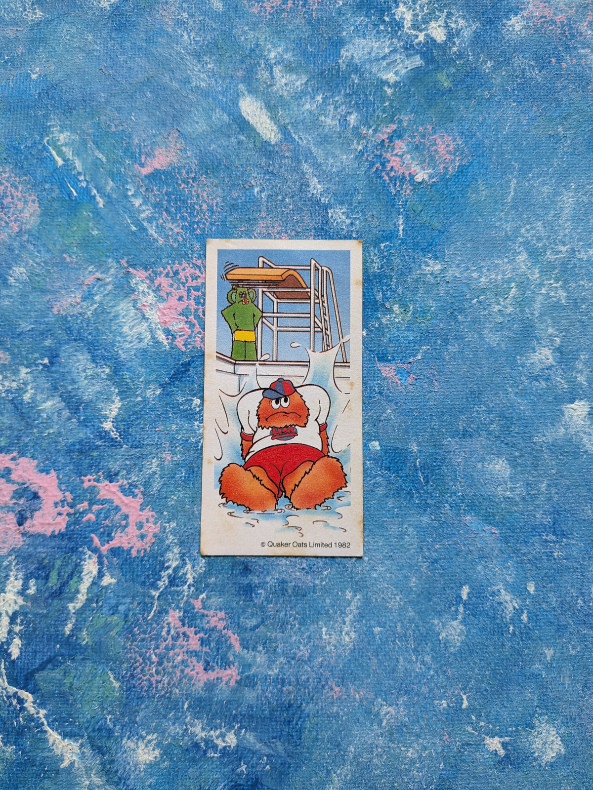Vintage Sugar Puffs Cereal Honey Monster Crazy Games Cards No. 3 - Diving - 1982