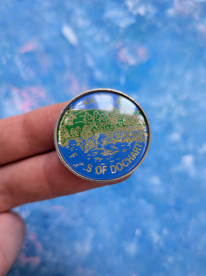Vintage Falls of Dochart Killin Scotland Travel Souvenir Enamel Badge