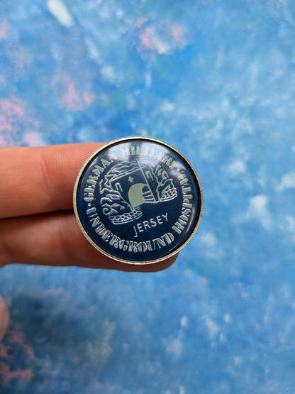 Vintage German Military Underground Hospital Jersey Enamel Badge
