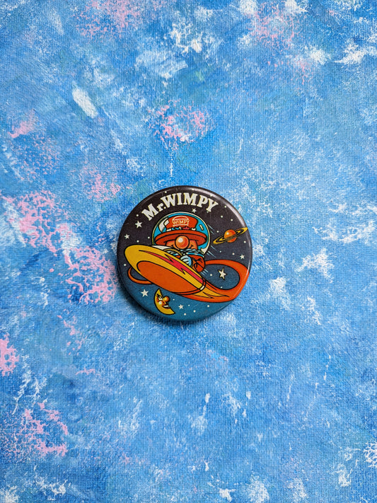 Vintage Mr Wimpy Spaceship Badge - 1980s