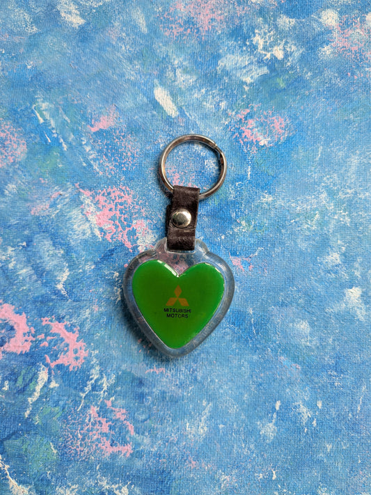 Vintage Mitsubishi Motors Heart-Shaped Keyring/Keychain