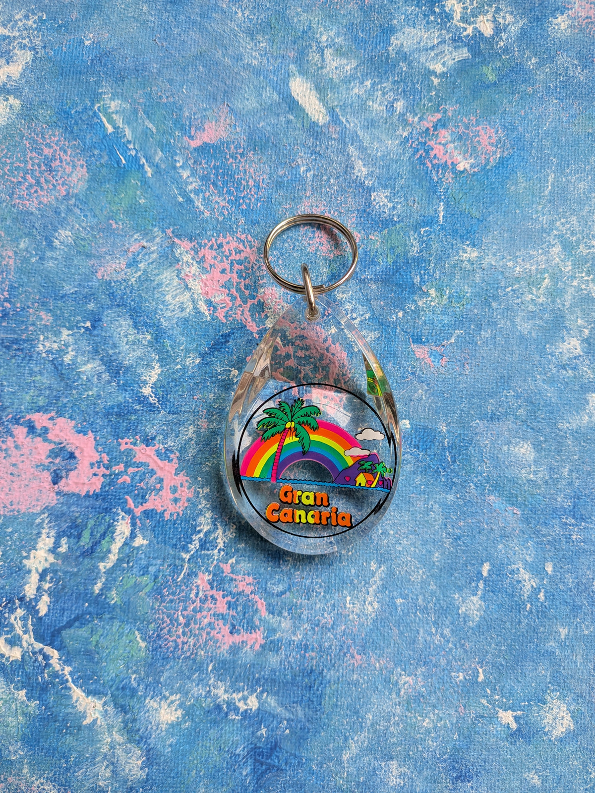 Vintage Gran Canaria Rainbow Design Souvenir Keyring