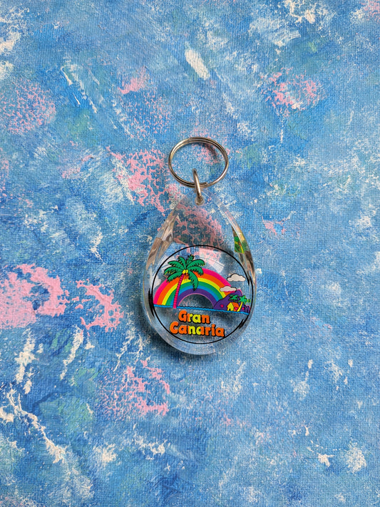Vintage Gran Canaria Rainbow Design Souvenir Keyring