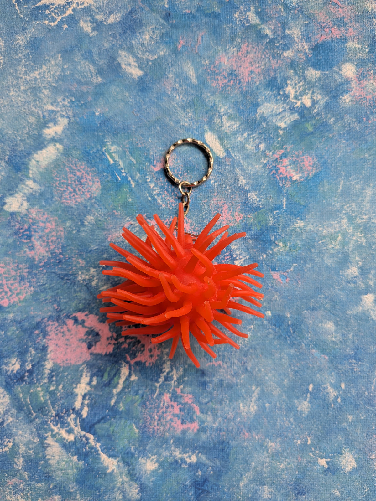 Vintage 00's/Y2K Style Orange Puffer Ball Novelty Keyring