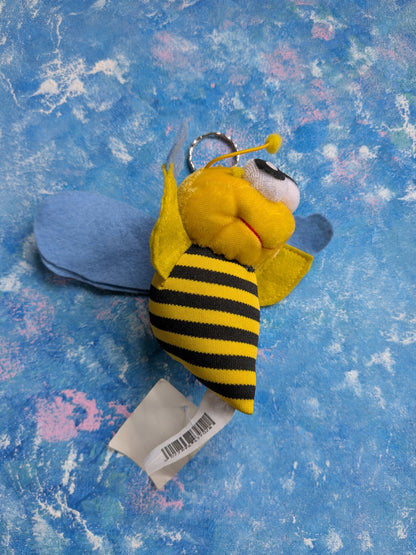 Vintage Plush/Soft Toy Wasp Keyring - PMS - 1990s Approx