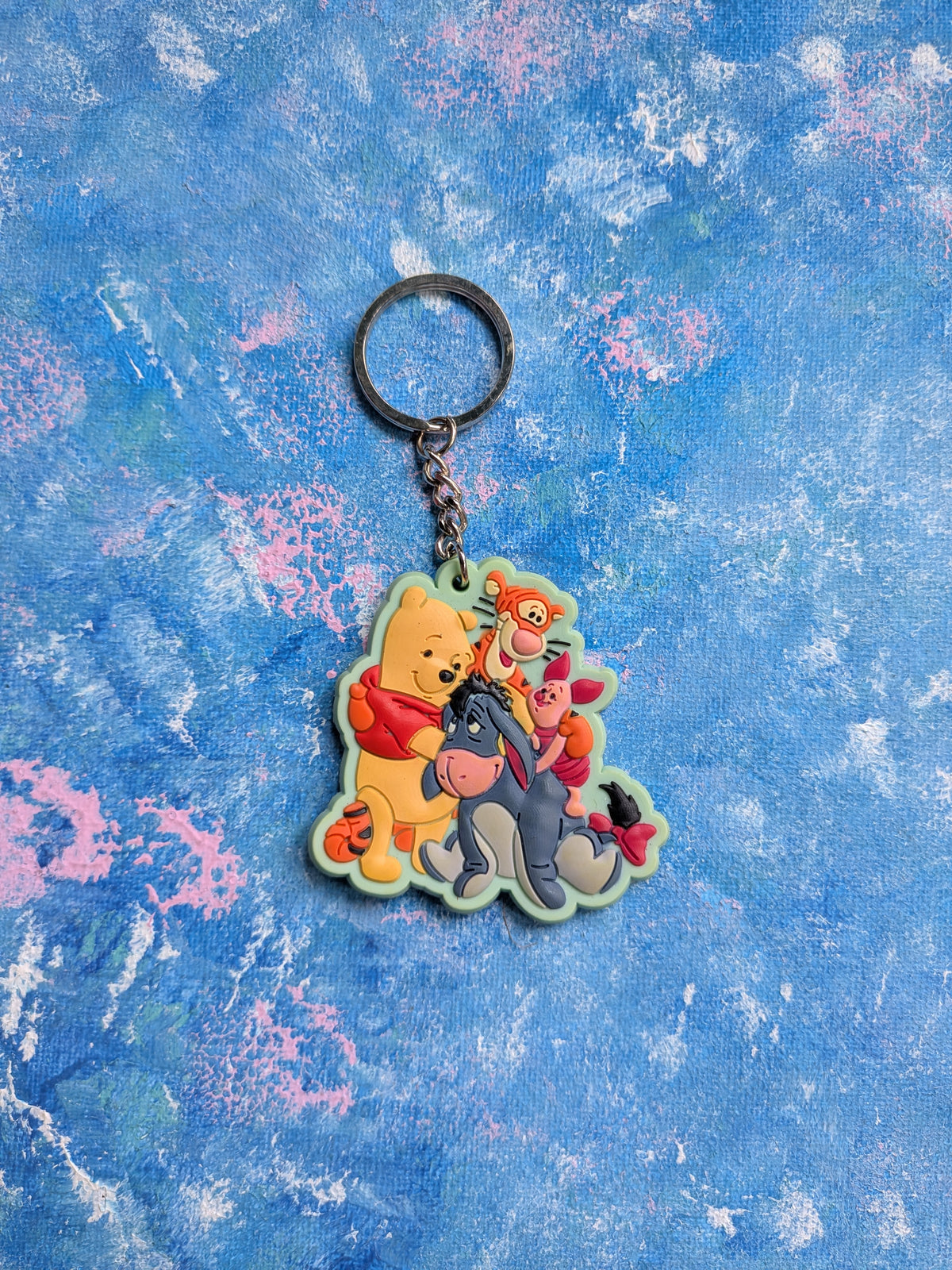 Vintage Winnie The Pooh and Friends Rubber Keyring - 1990s - Disney