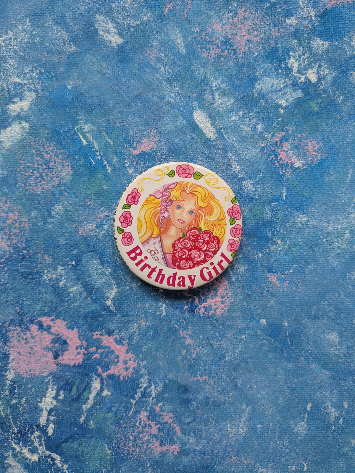 Vintage Barbie Birthday Girl Badge - 1991 - Mattel