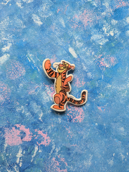 Vintage Winnie The Pooh Tigger Plastic Badge - Disney - 1980s