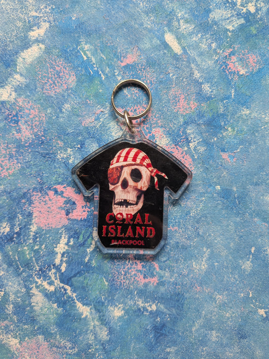 Vintage Coral Island Arcade Blackpool Keyring - 1990s Approx