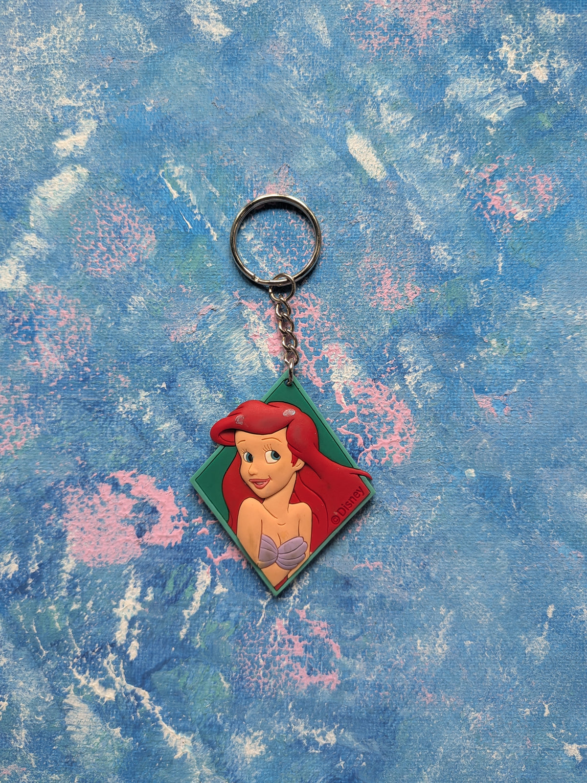 Vintage The Little Mermaid Ariel Rubber Keyring - 1990s - Disney