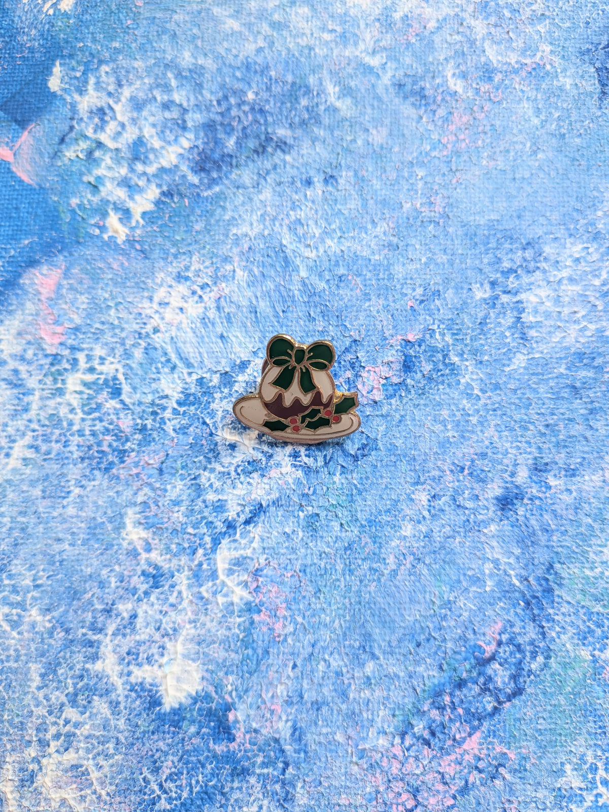 Vintage Christmas Pudding Enamel Pin Badge
