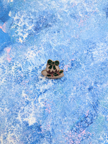 Vintage Christmas Pudding Enamel Pin Badge