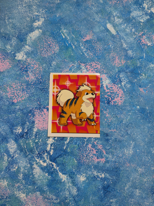 Vintage Pokemon Sticker - Growlithe #181 - 1999 - Merlin