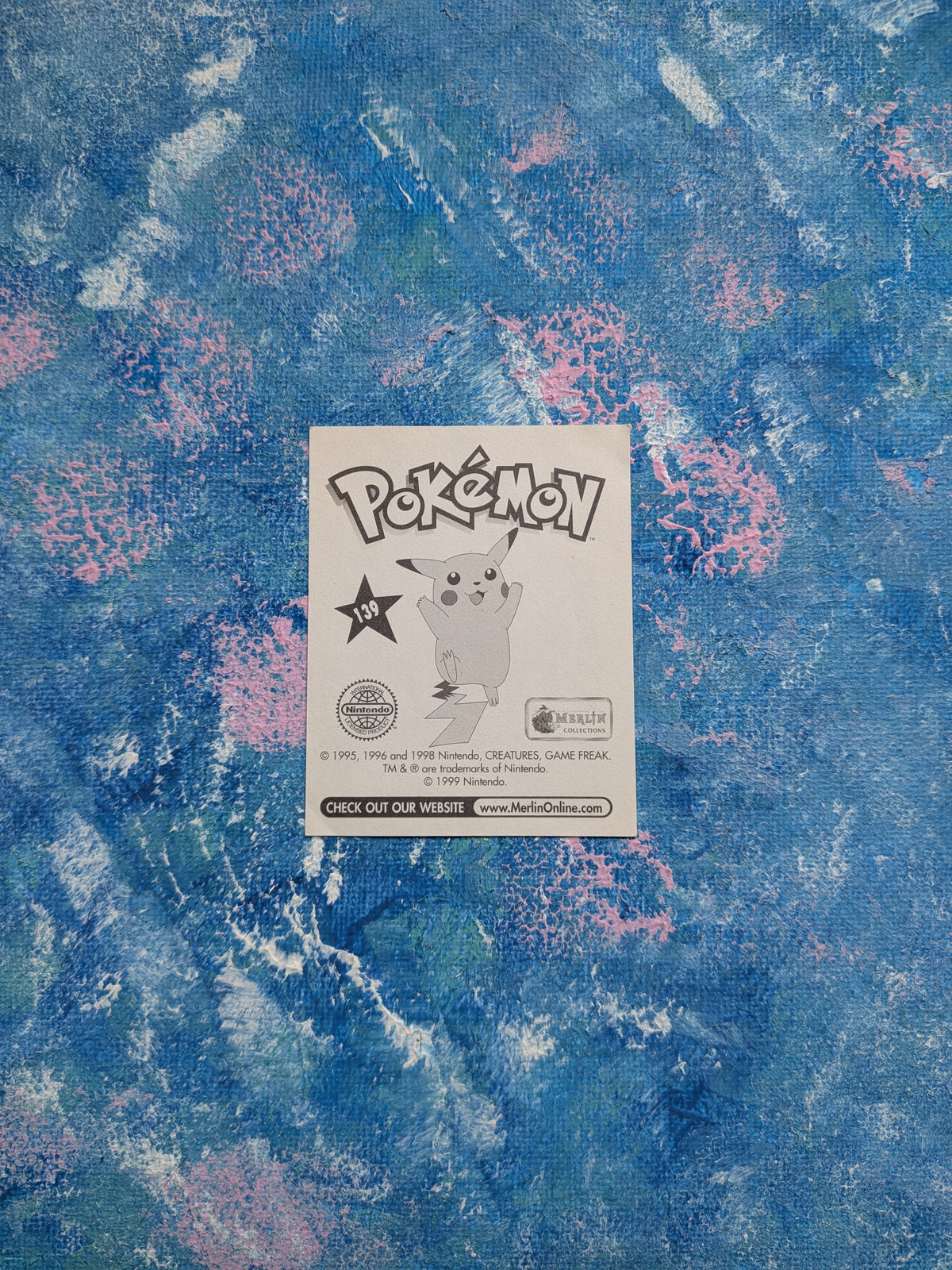Vintage Pokemon Sticker - Omastar #139 - 1999 - Merlin