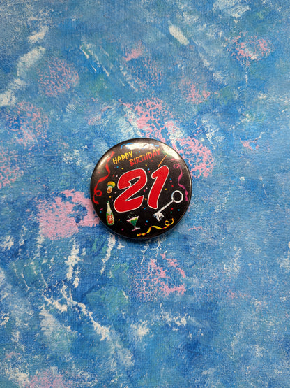 Vintage 21st Birthday Celebration Badge