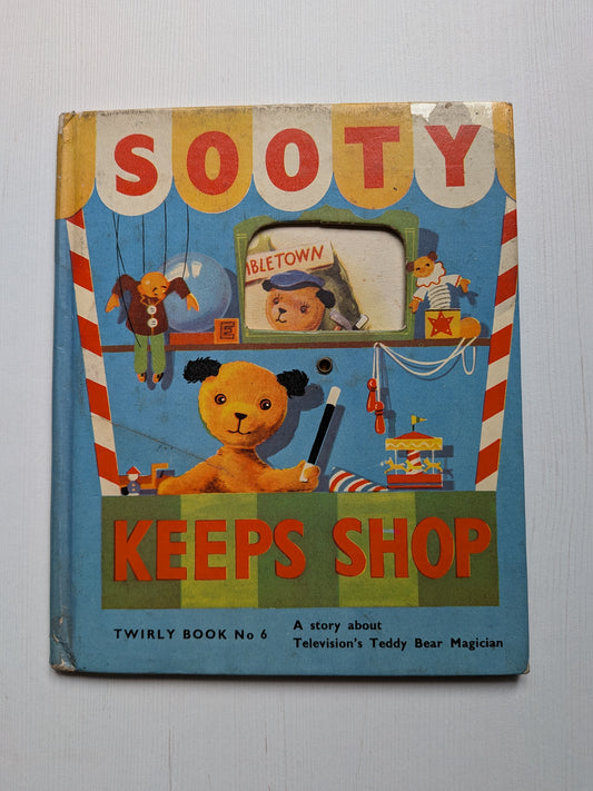Sooty Keeps Shop by Harry Corbett - Twirly Book No. 6 - Purnell & Sons - 1950s