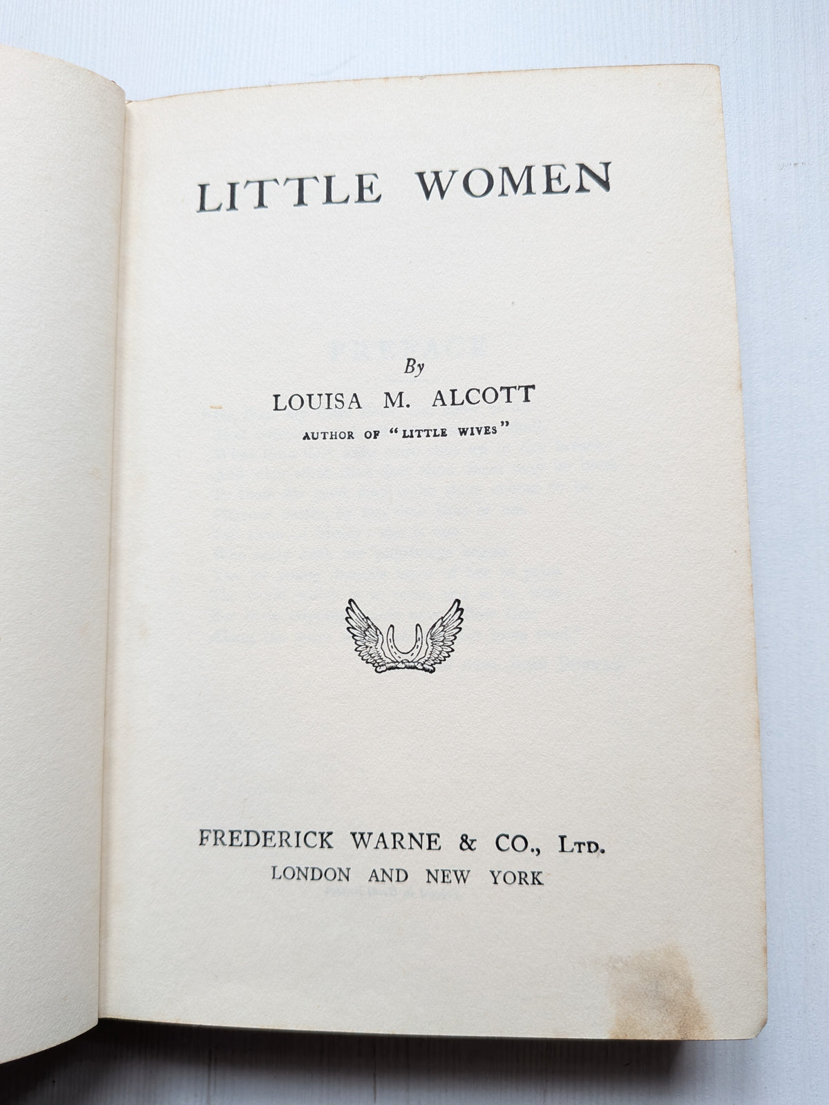 Little Women by Louisa Alcott - Frederick Warne & Co. Ltd - 1930s Approx