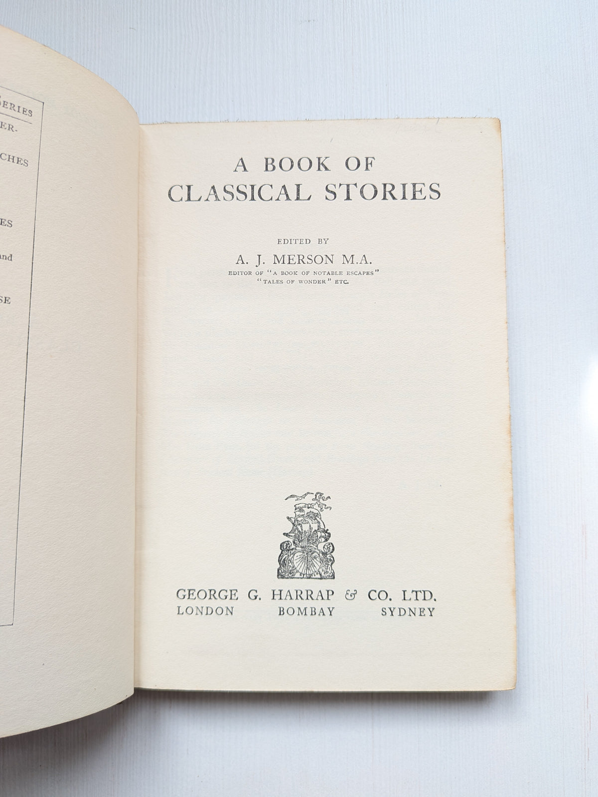 A Book of Classical Stories by A.J. Merson - 1933 - George G. Harrap & Co Ltd
