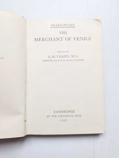 The Merchant of Venice by William Shakespeare - 1935, Cambridge University Press