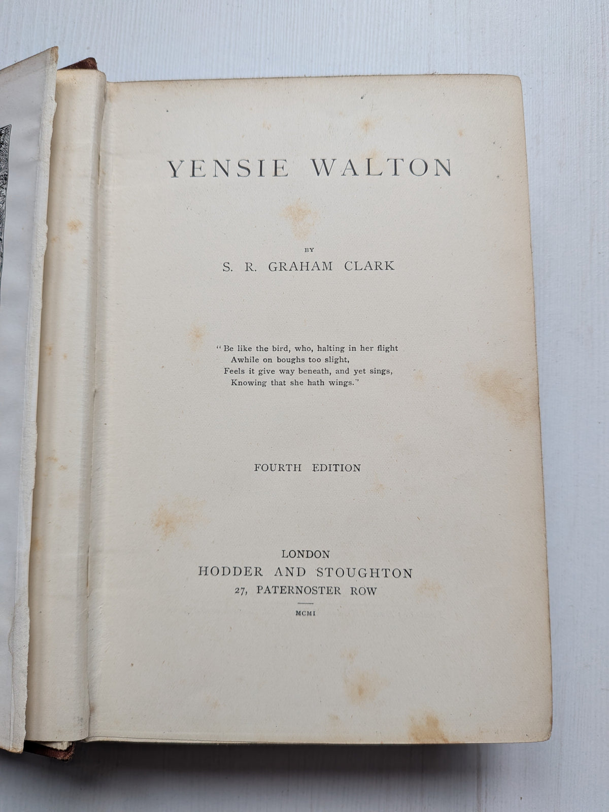 Yensie Walton by S. R. Graham Clark - 4th Edition - Hodder and Stoughton
