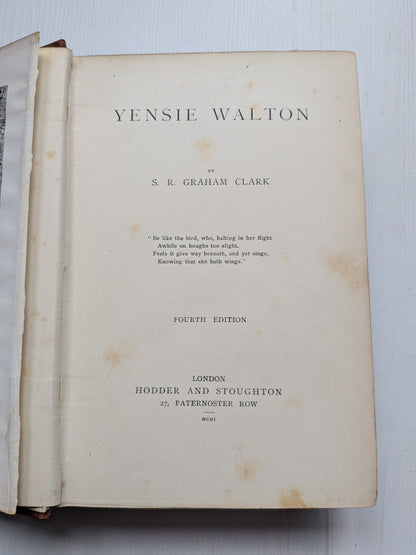 Yensie Walton by S. R. Graham Clark - 4th Edition - Hodder and Stoughton