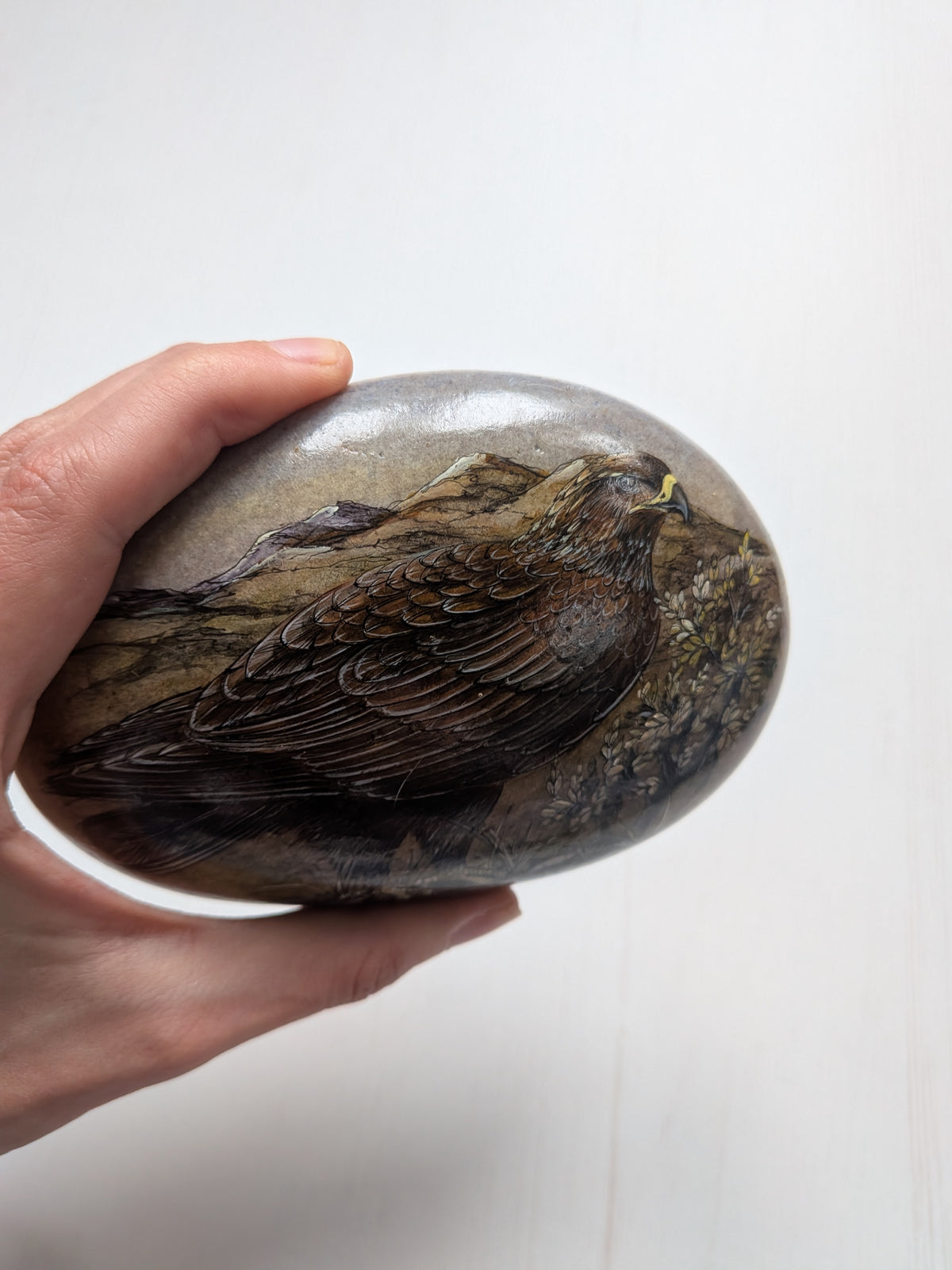 Set of 3 Bird Painting Decorative/Ornamental Stones - Shirley L Fergusson Crafts