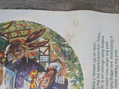 Vintage Alice in Wonderland "The Mad Hatter's Tea Party" Illustration Poster