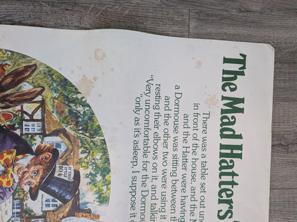 Vintage Alice in Wonderland "The Mad Hatter's Tea Party" Illustration Poster