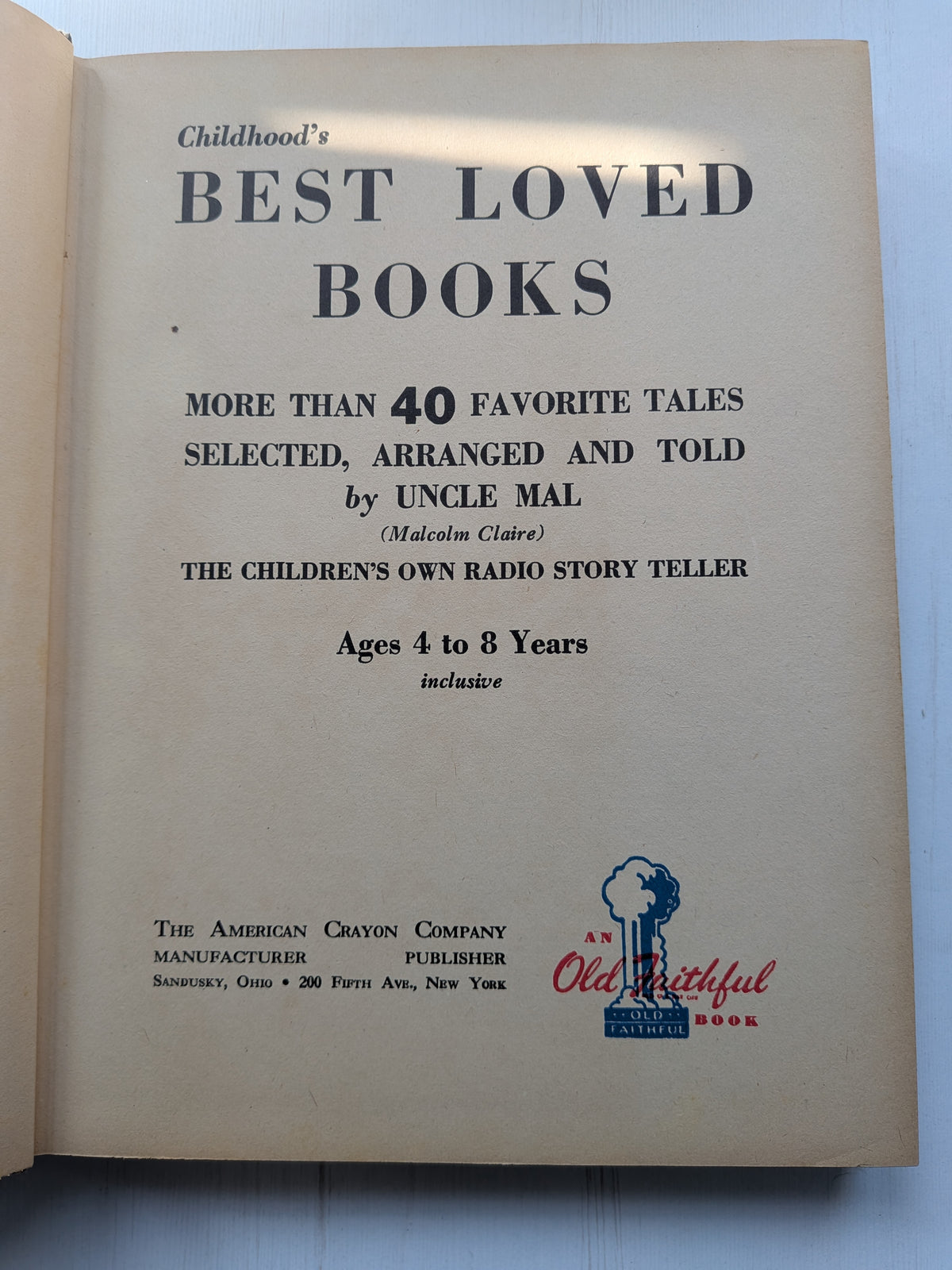Childhood's Best Loved Books by Malcolm Claire - 1946 - The American Crayon Co.