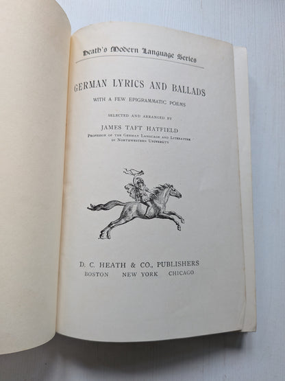 German Lyrics and Ballads by James Taft Hatfield - 1946 - D.C. Heath & Co