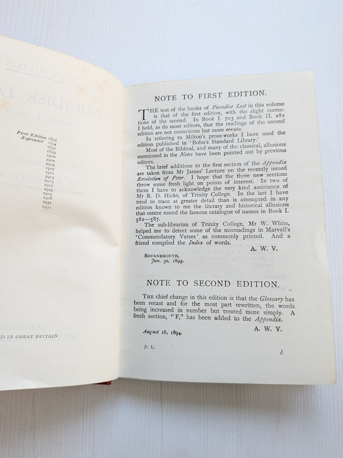 Paradise Lost: Books I and II by John Milton - 1934 - Cambridge University Press
