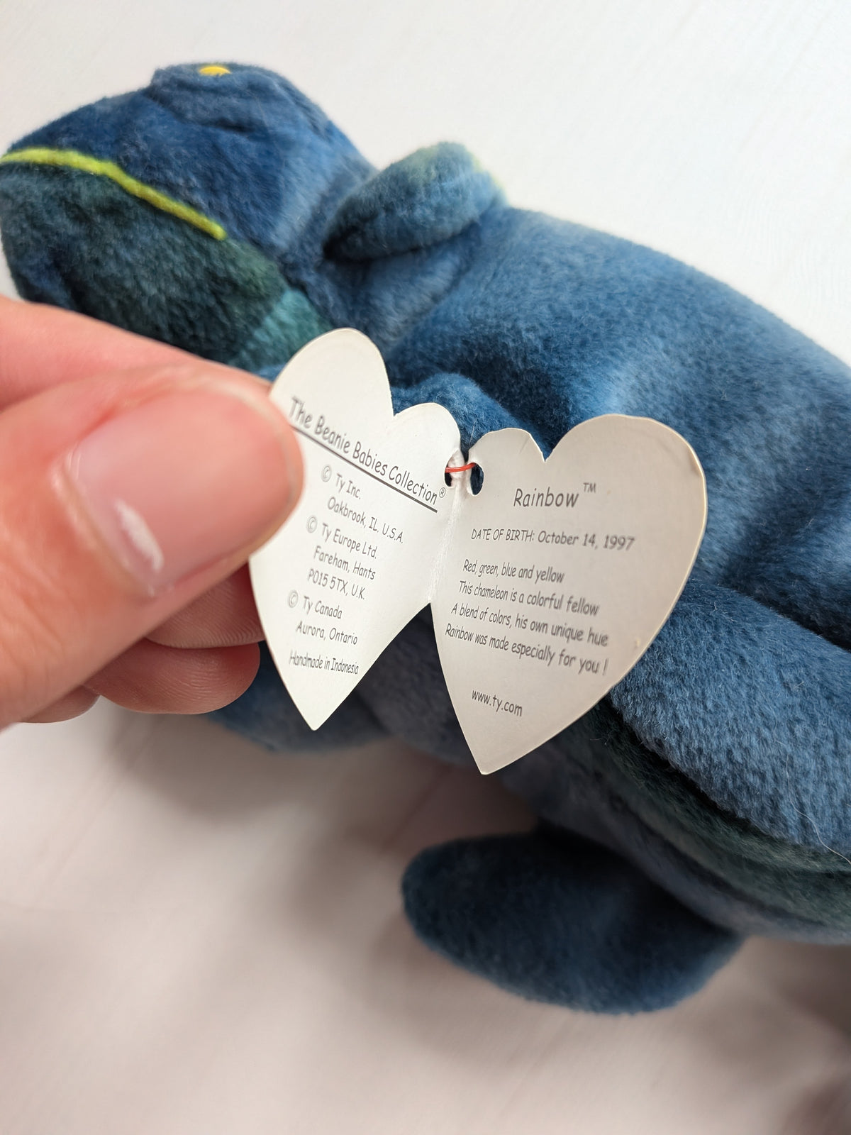 Rainbow The Chameleon TY Beanie Baby - 1997