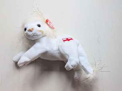 Vintage Pride The Lion with England Flag TY Beanie Baby - UK Exclusive - 2004