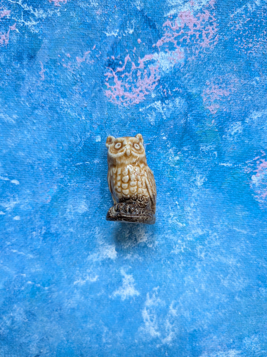 Wade Whimsies Brown Owl Ceramic Small Figurine