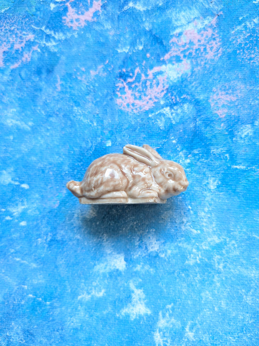 Wade Whimsies Brown Rabbit Ceramic Small Figurine