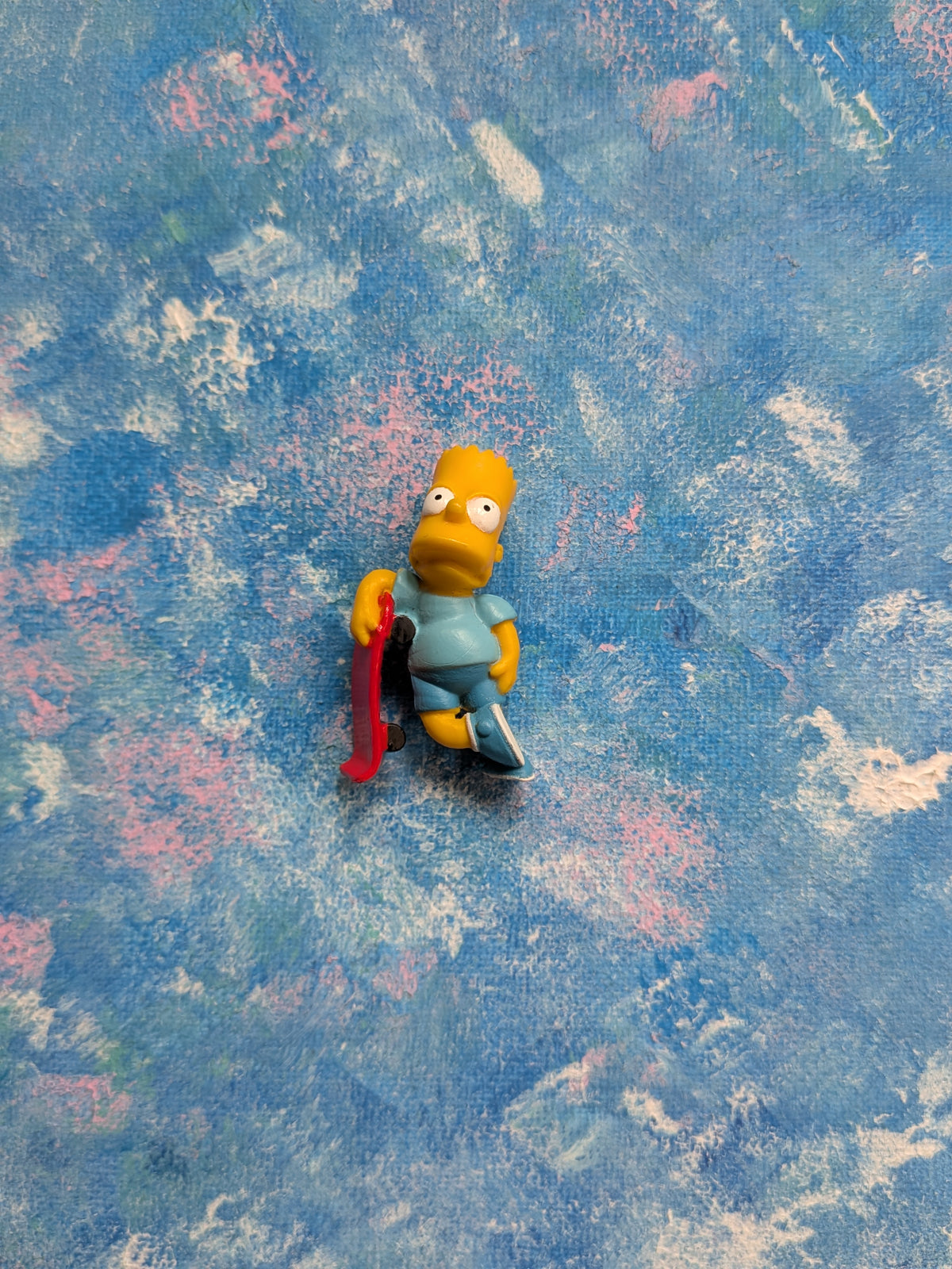 Vintage The Simpson Bart Simpson with Skateboard Mini Figure/Cake Topper - 1997