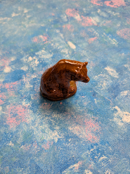 Wade Whimsies Whopper Size Brown Bear Ceramic Small Figurine