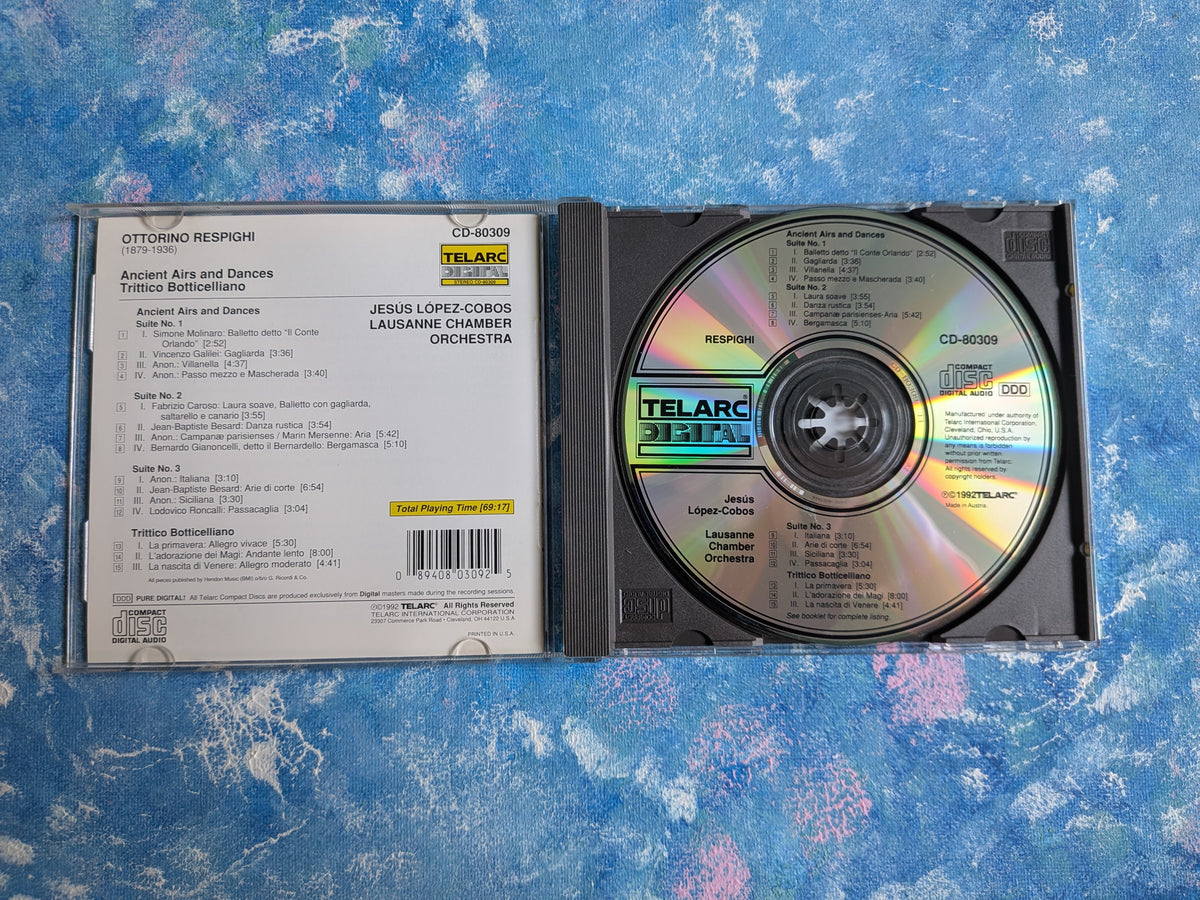 Resphighi: Ancient Airs and Dances/Trittico Botticelliano CD - 1992 - Telarc