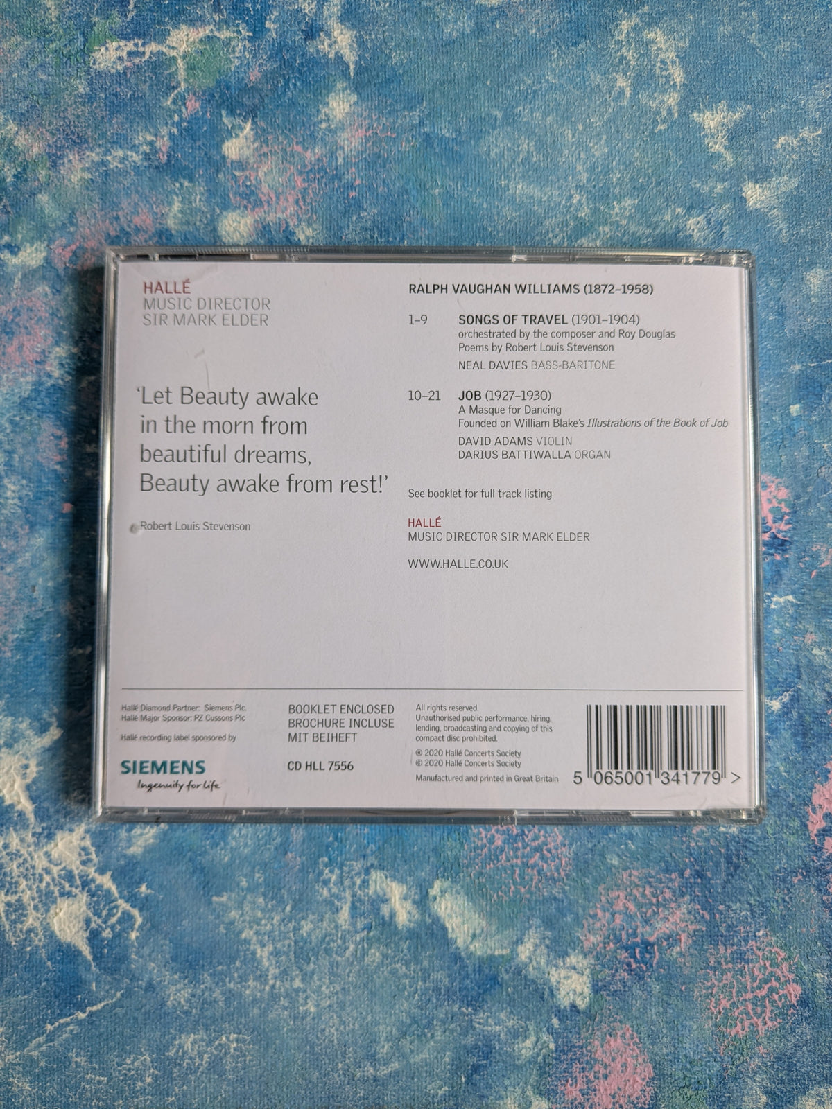 Hallé Orchestra - Vaughan Williams Job and Songs of Travel CD - 2020