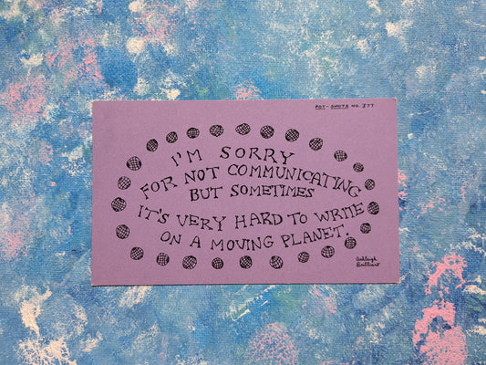 "I'm Sorry For Not Communicating" Novelty Slogan Postcard - Pot-Shots No. 377