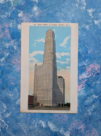 Vintage Detroit Michigan Book Tower, 81 Floors 114 - 1930s Approx