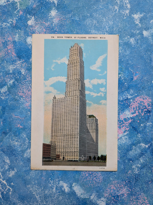 Vintage Detroit Michigan Book Tower, 81 Floors 114 - 1930s Approx