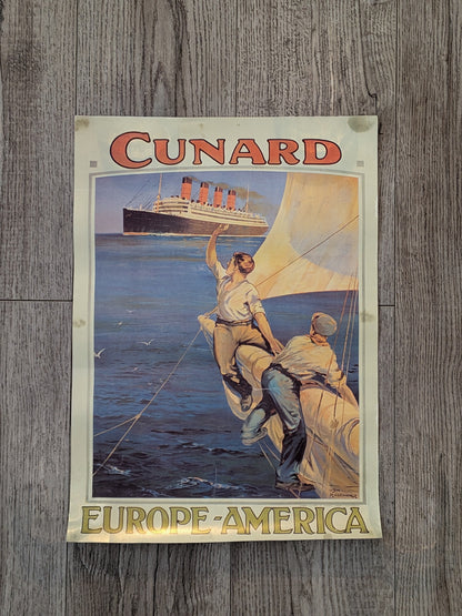 Retro-Style Cunard Europe America Poster - Robert Opie Collection
